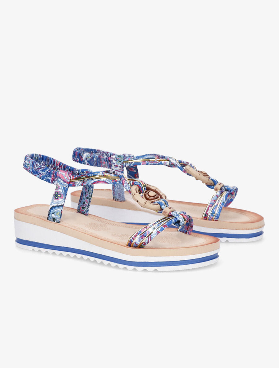 Nu-pieds fleuris - Bleu - 4