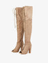 Cuissardes peep toes à lacets - Taupe - 5