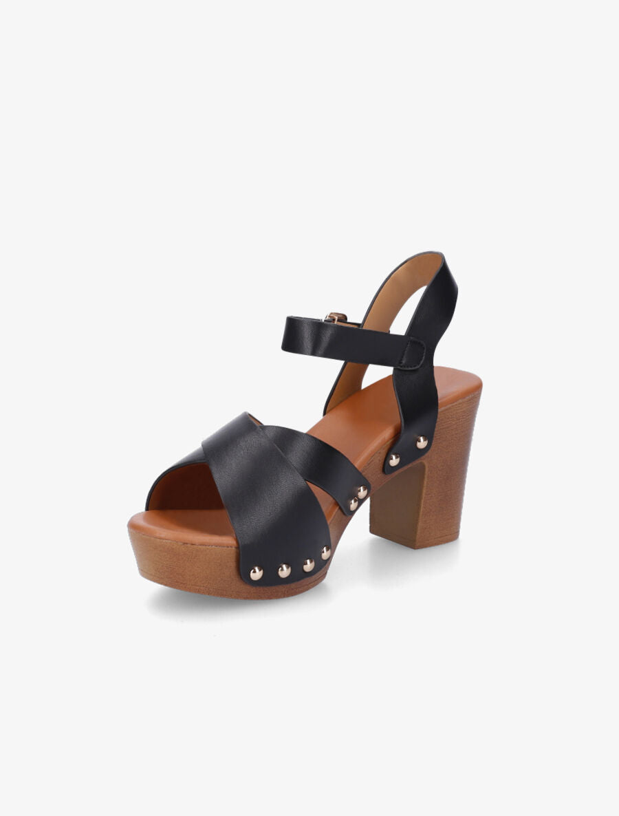 Sandales hautes style sabot - Noir - 3