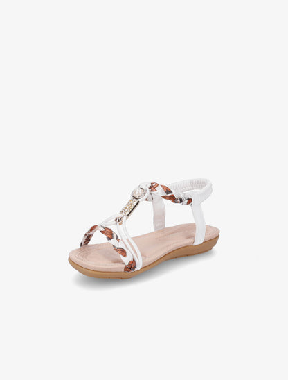 Nu-pieds imprimé à perles - Blanc - 3