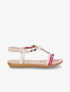Nu-pieds imprimé à perles - Beige - 5
