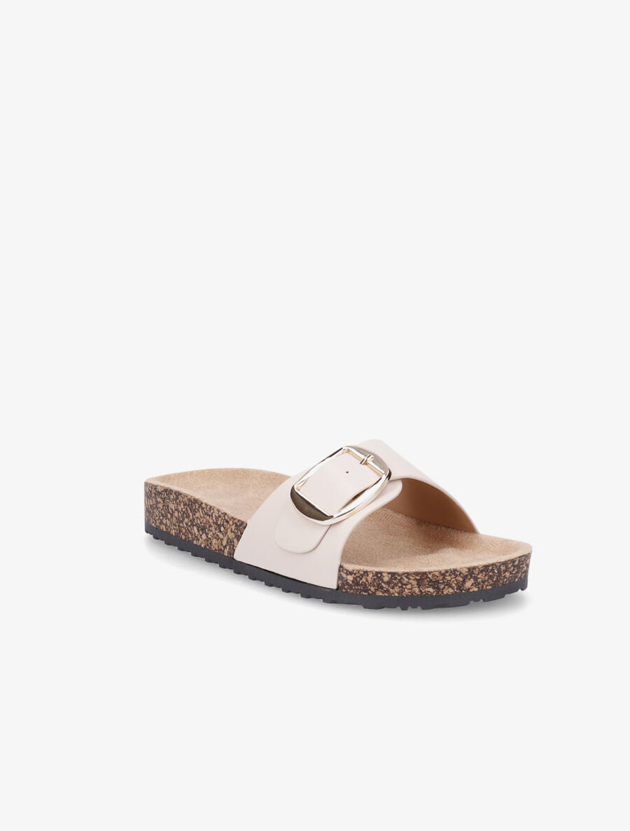 Claquettes à boucle - Beige - 2