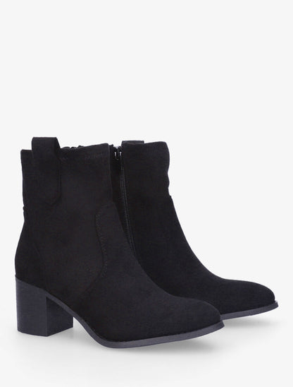 Bottines montantes en suédine - Noir - 4