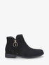 Bottines plates en suédine à double zips - Noir - 5