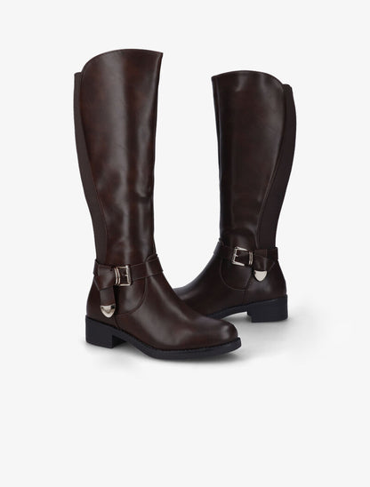 Bottes écuyère à bout rond - Marron - 5