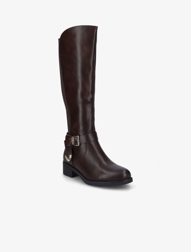 Bottes écuyère à bout rond - Marron - 3