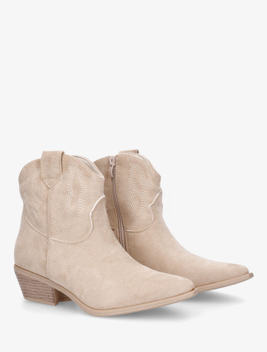 Santiags en suédine - Beige - 4