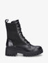 Bottines bi-matière à lacets - Noir - 1