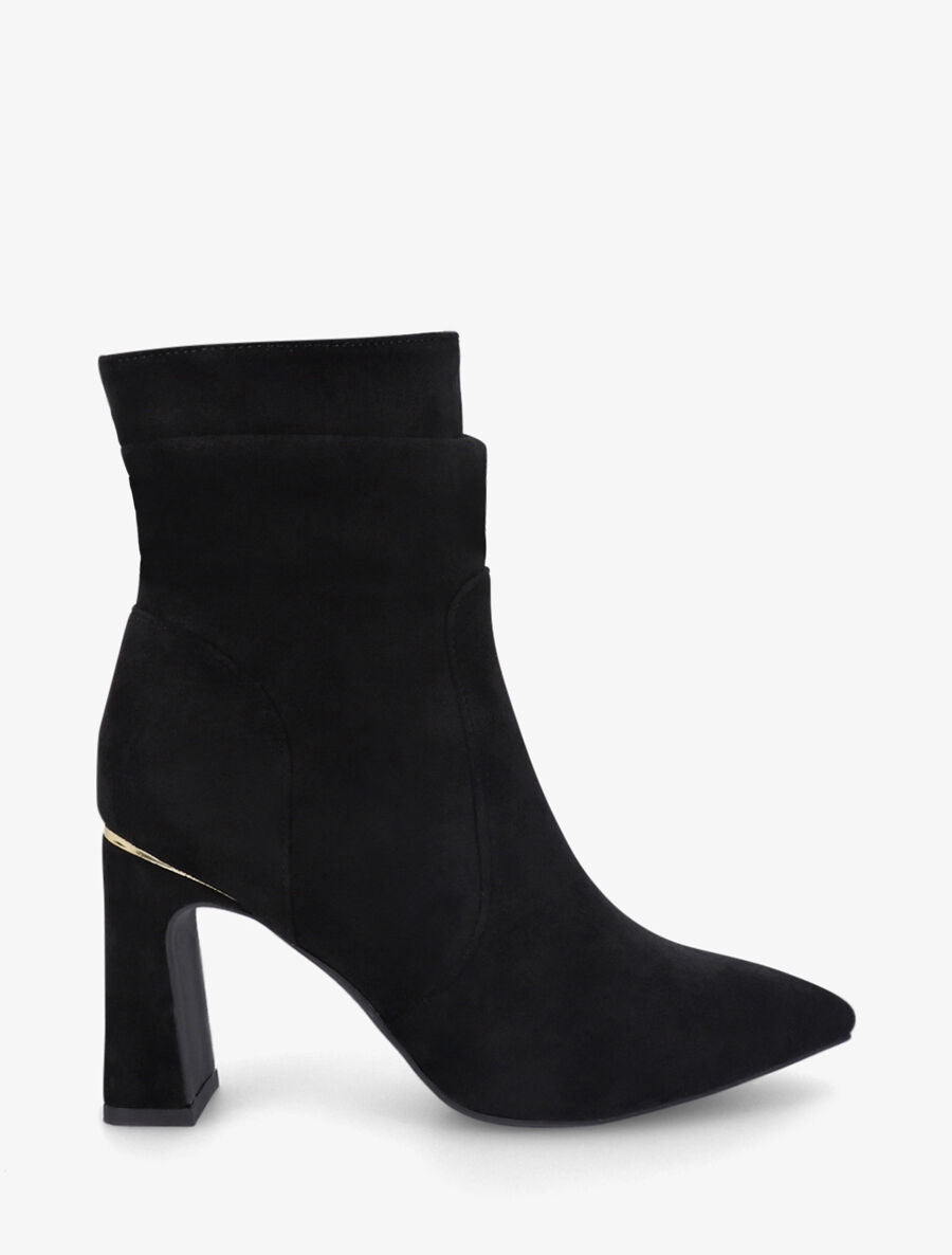 Bottines froncés en suédine - Noir - 5