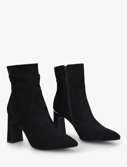 Bottines froncés en suédine - Noir - 4