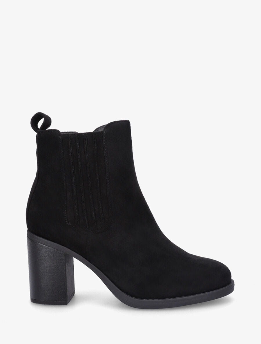 Bottines en suédine à talon haut - Noir - 5