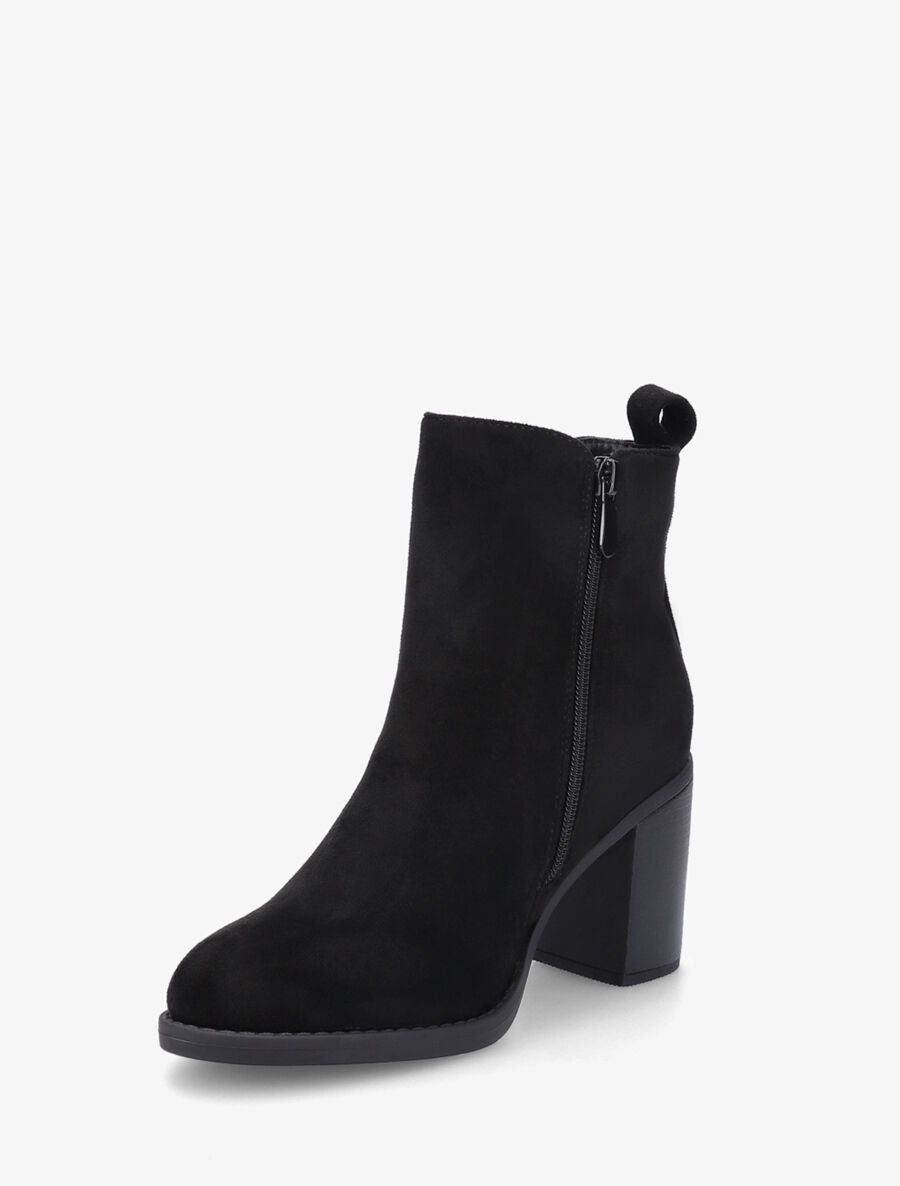 Bottines en suédine à talon haut - Noir - 3