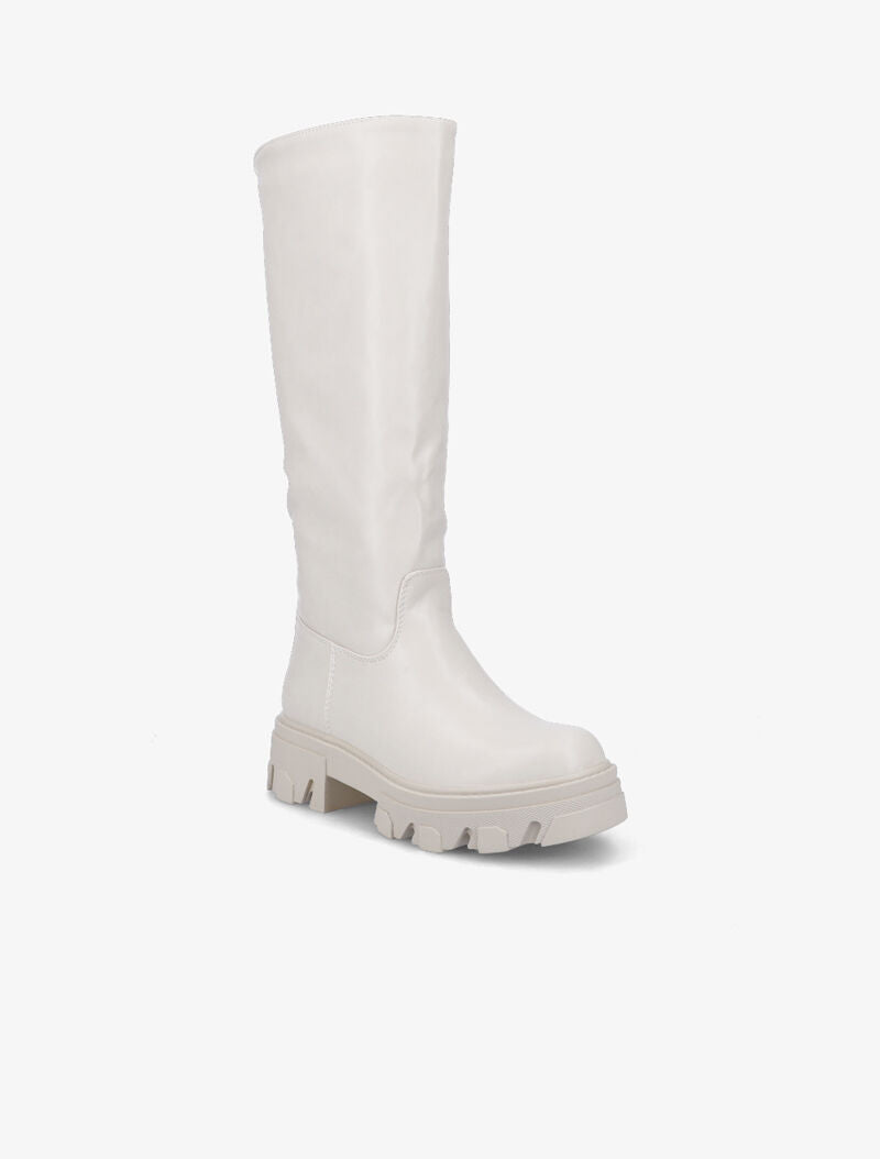 Bottes unies à semelles stylisées - Gris clair - 3