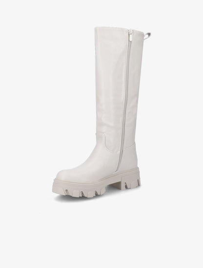 Bottes unies à semelles stylisées - Gris clair - 4