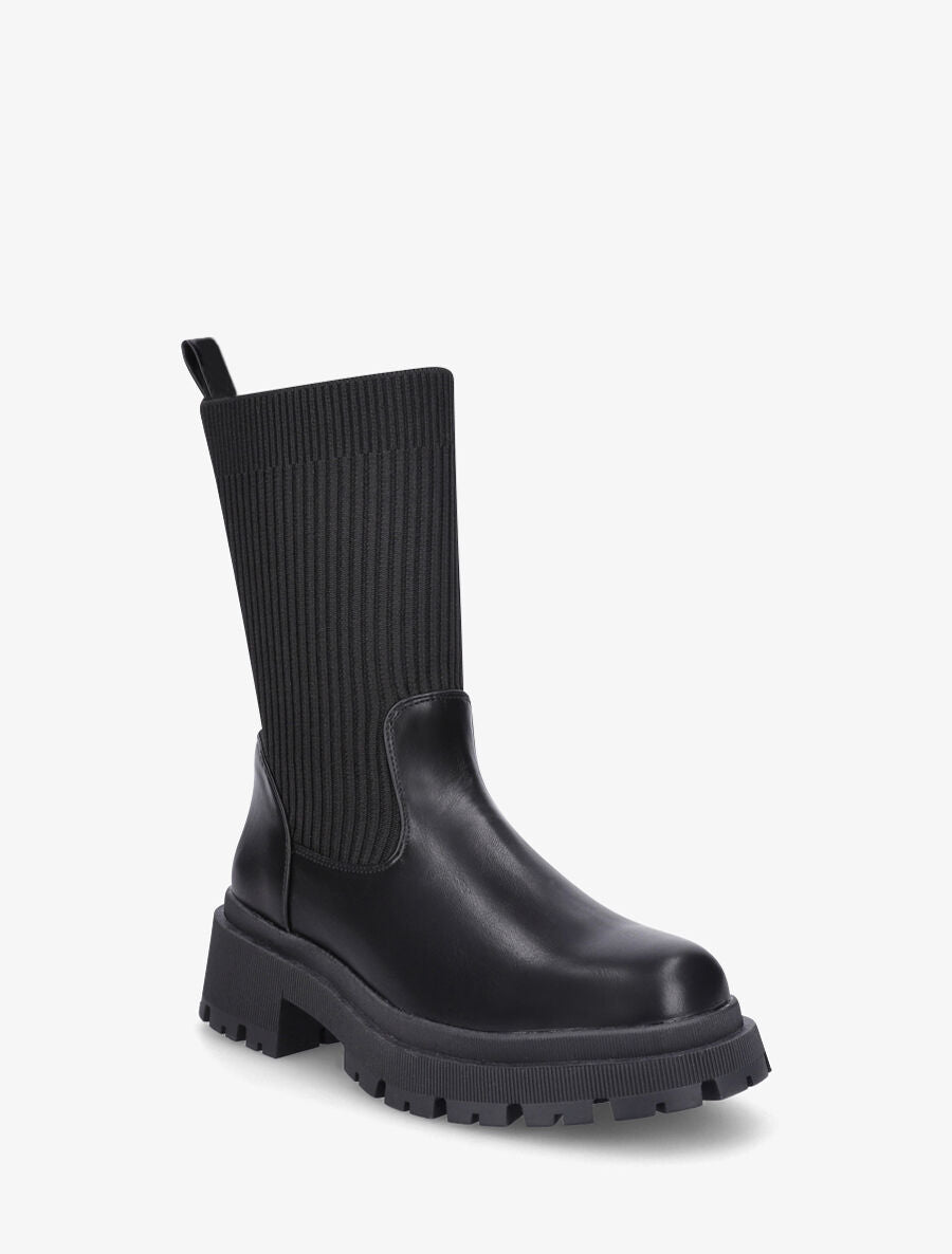 Bottines style chaussettes - Noir - 2