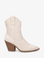 Santiags unies en suédine - Beige - 1