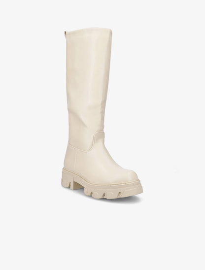 Bottes unies à semelles stylisées - Beige - 3