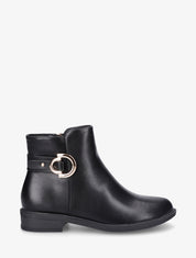 Bottines en simili et sanglées - Noir - 1