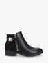 Bottines plates bi-matière à zip - Noir - 1