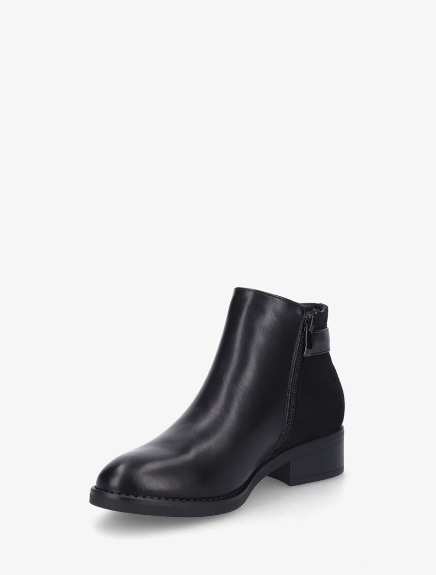 Bottines plates bi-matière à zip - Noir - 3