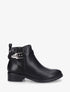 Bottines plates à boucle en simili - Noir - 5