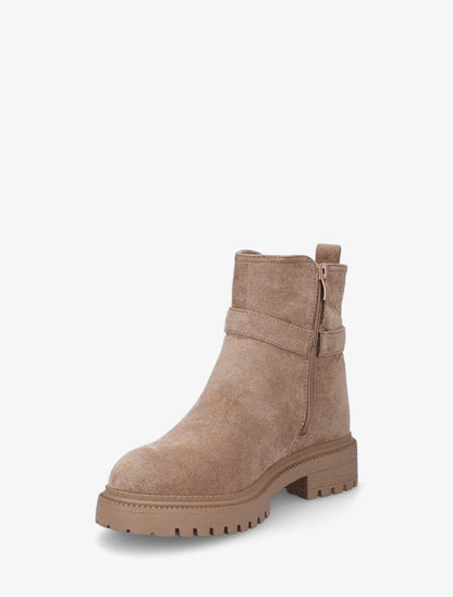 Boots plates en suédine - Camel - 3