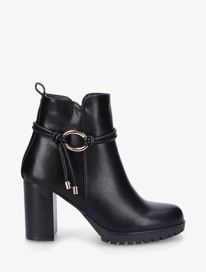 Bottines à talon en simili - Noir - 1