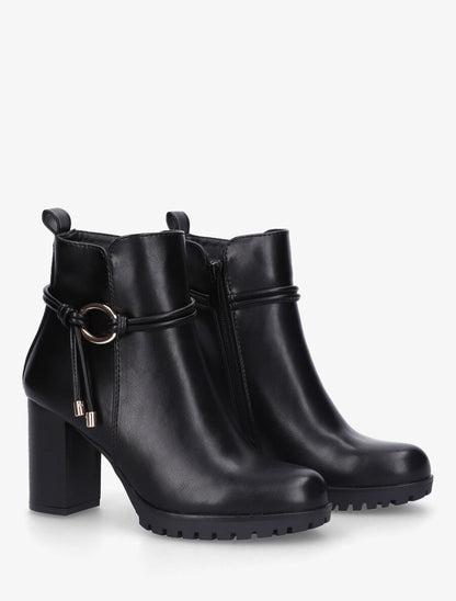 Bottines à talon en simili - Noir - 4
