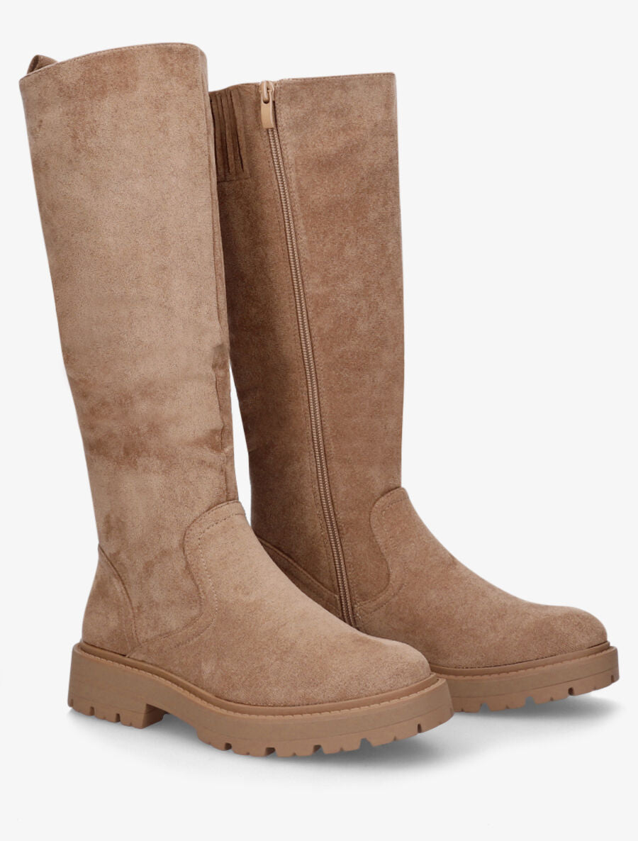 Bottes en suédine - Camel - 4
