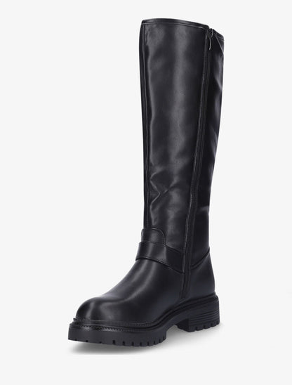 Bottes en simili à semelle crantée - Noir - 3