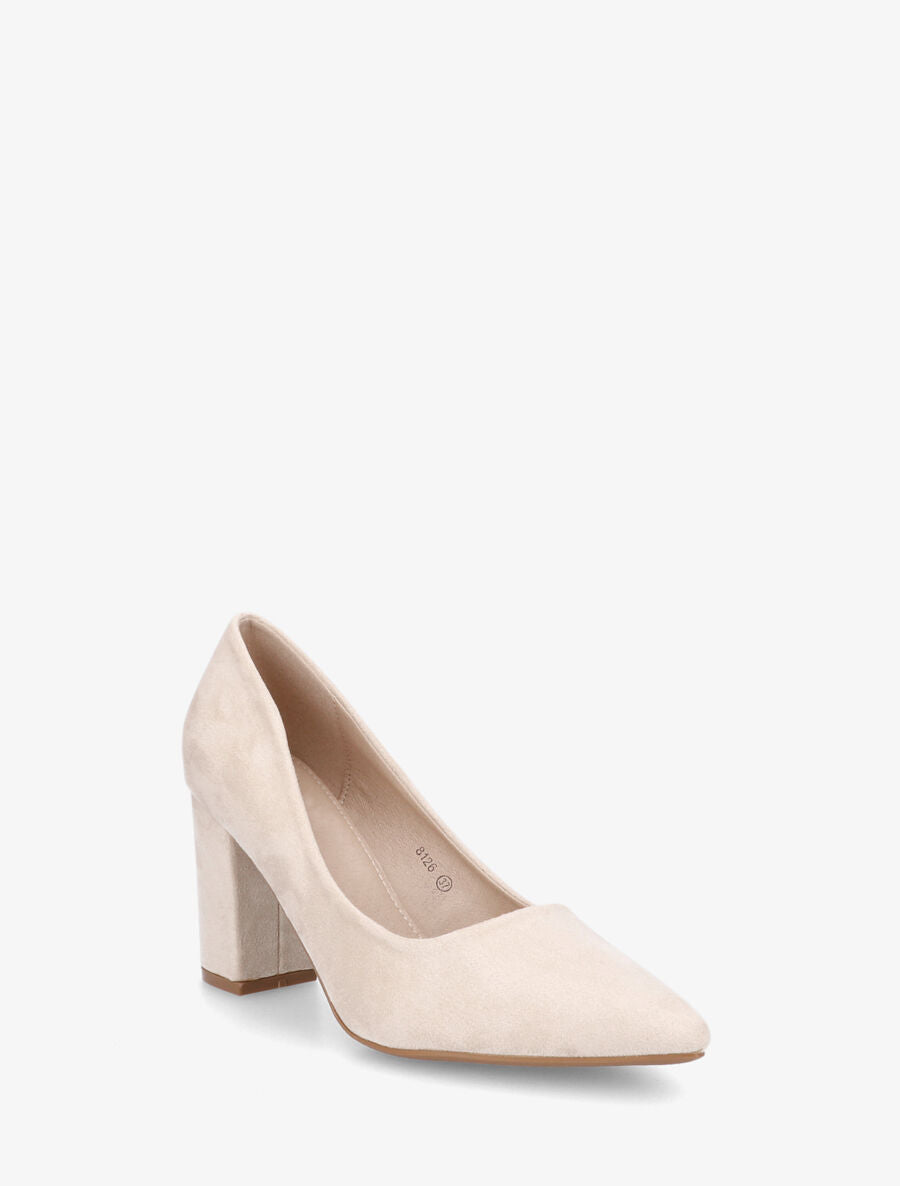 Escarpins pointus en suédine - Beige - 2