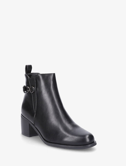 Bottines en simili à boucle fantaisie - Noir - 2