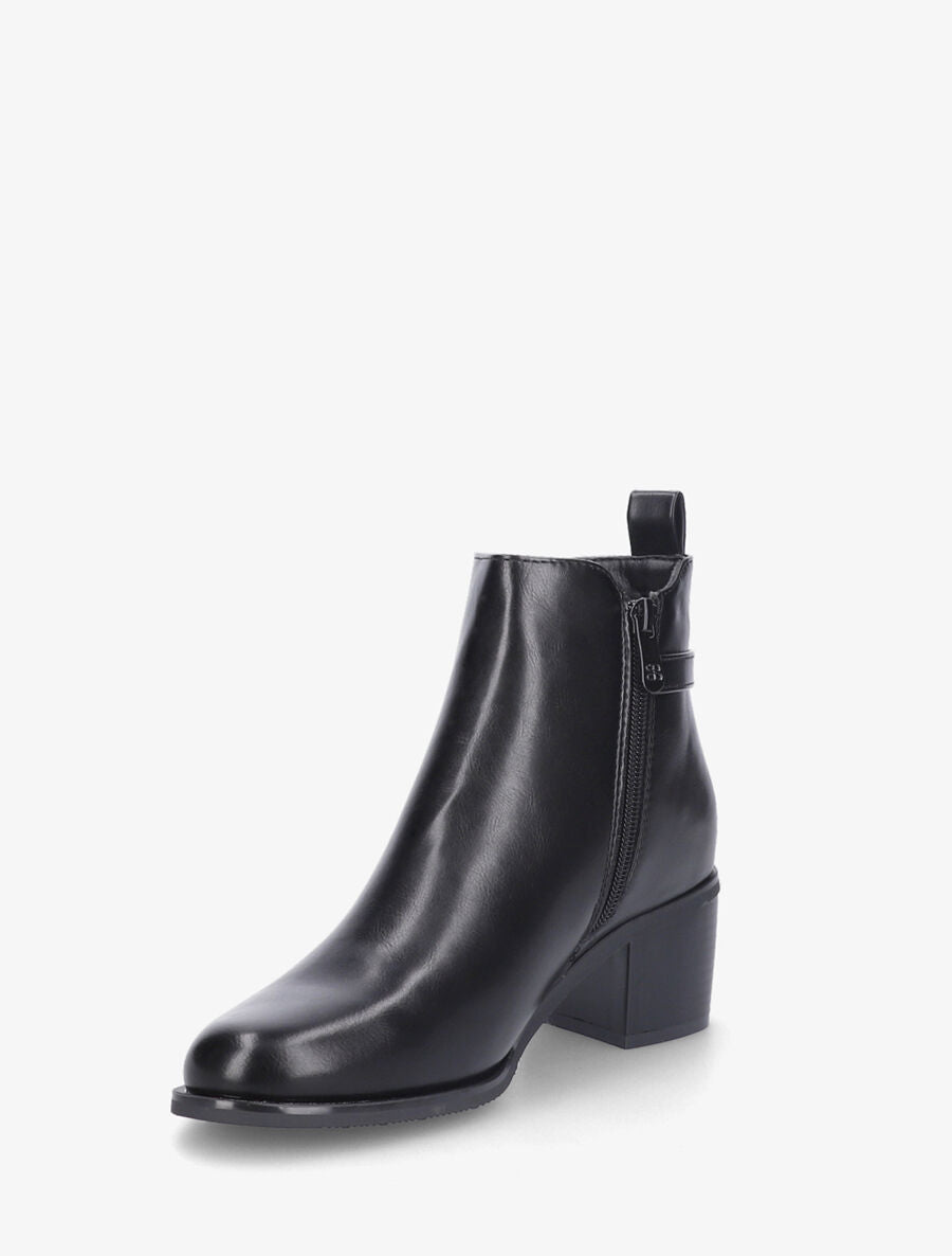 Bottines en simili à boucle fantaisie - Noir - 3