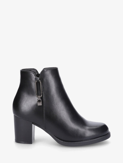 Bottines à talon et bijou - Noir - 1