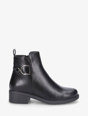 Bottines plates en simili - Noir - 1