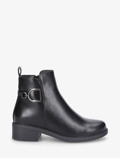 Bottines plates en simili - Noir - 1