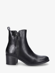 Bottines à contrefort croco - Noir - 1