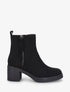 Bottines en suédine mi-haute à zip - Noir - 1