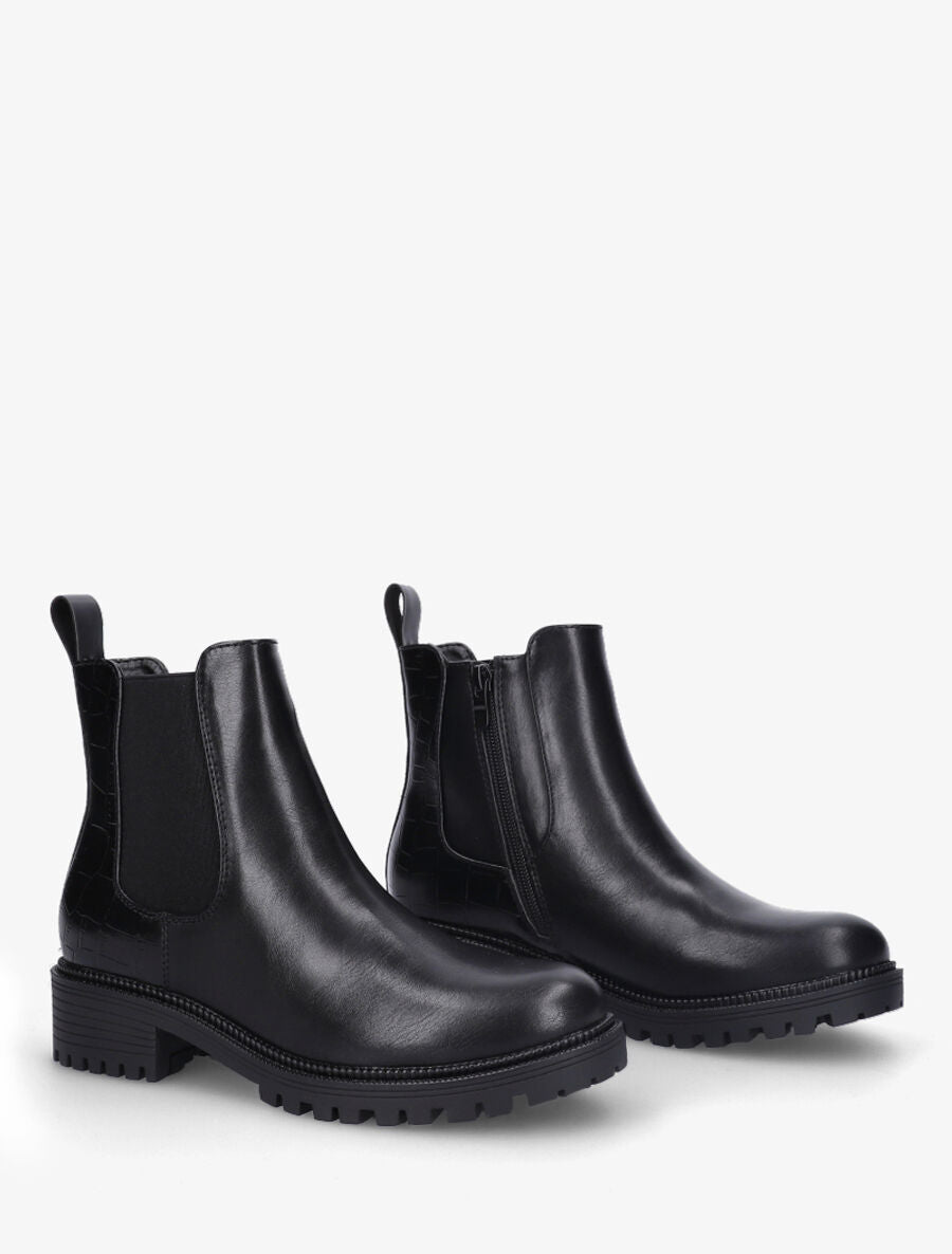 Boots élastiquées bi-matière - Noir - 4