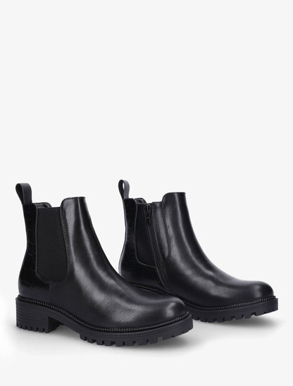 Boots élastiquées bi-matière - Noir - 4