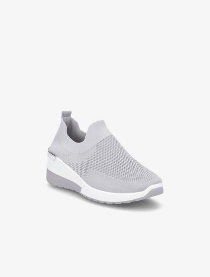 Baskets unicolore en mesh - Gris - 2
