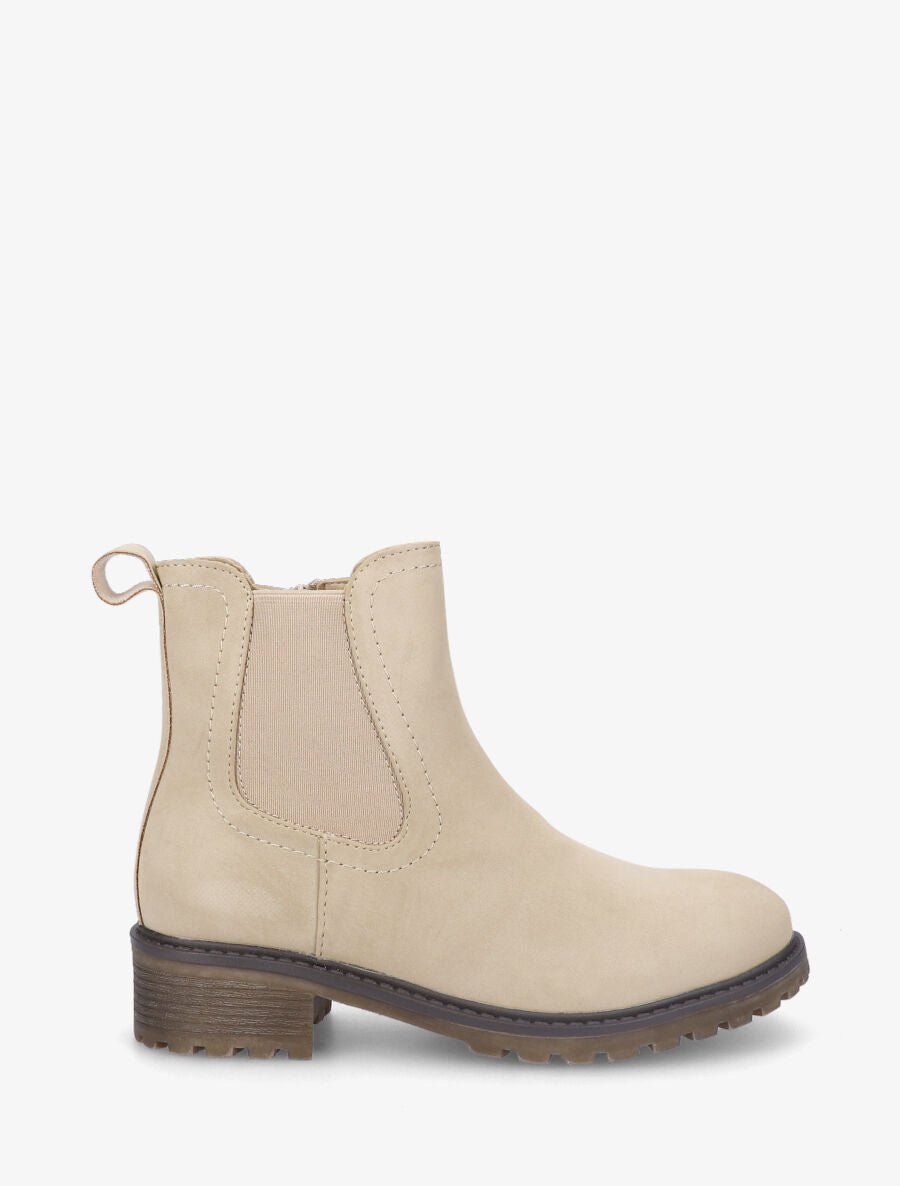 Bottines en suédine à semelle crantée - Taupe - 5