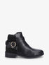 Bottines en simili à boucle ronde - Noir - 5