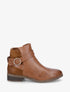 Bottines en simili à boucle ronde - Camel - 5
