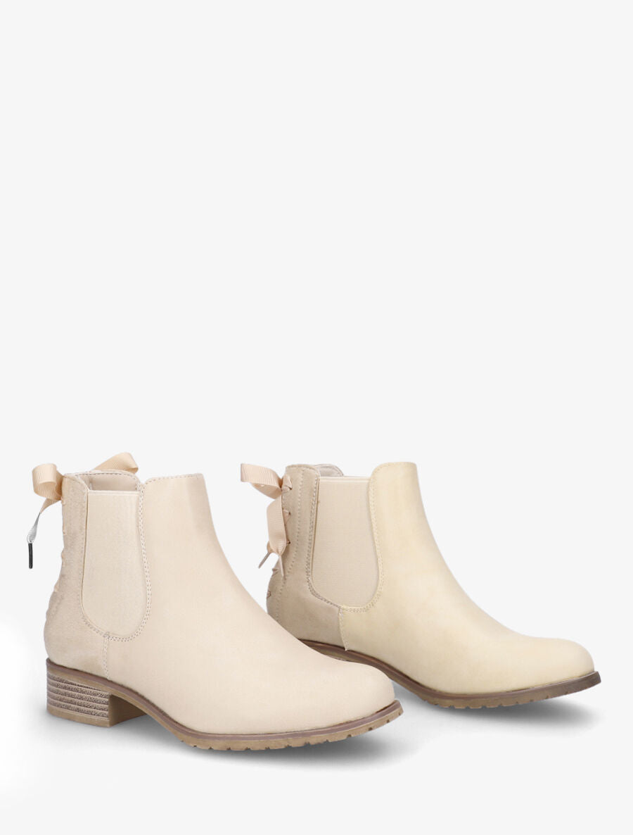 Bottines à contrefort style corset - Beige - 4