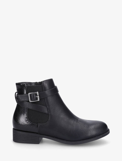 Bottines à contrefort python - Noir - 1