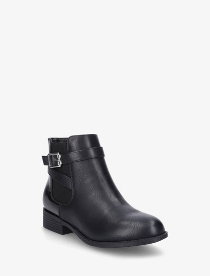 Bottines à contrefort python - Noir - 2