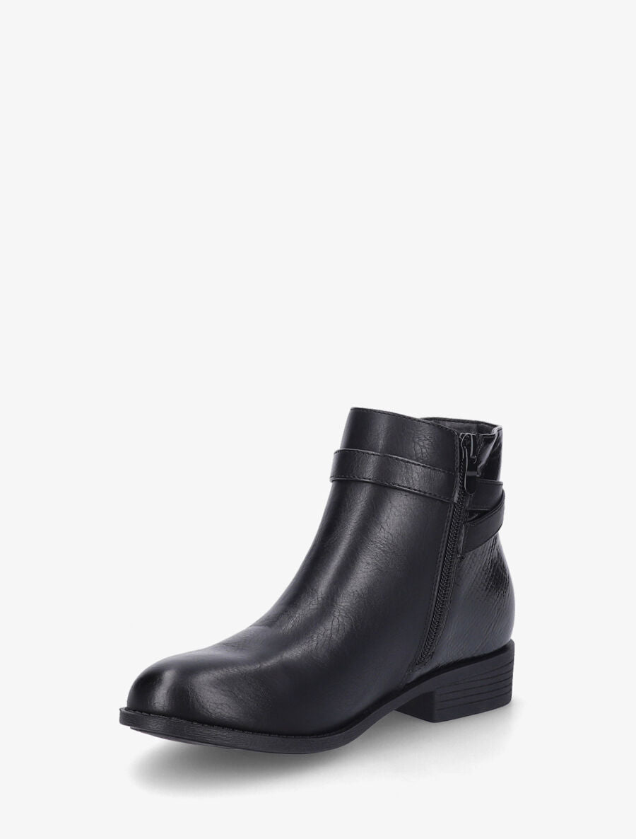 Bottines à contrefort python - Noir - 3