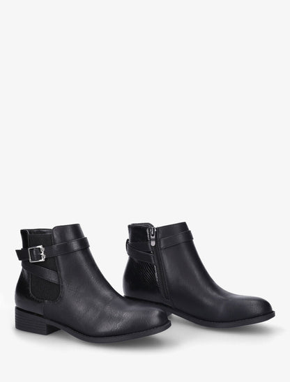 Bottines à contrefort python - Noir - 4