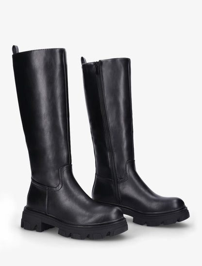 Bottes plates en simili - Noir - 4